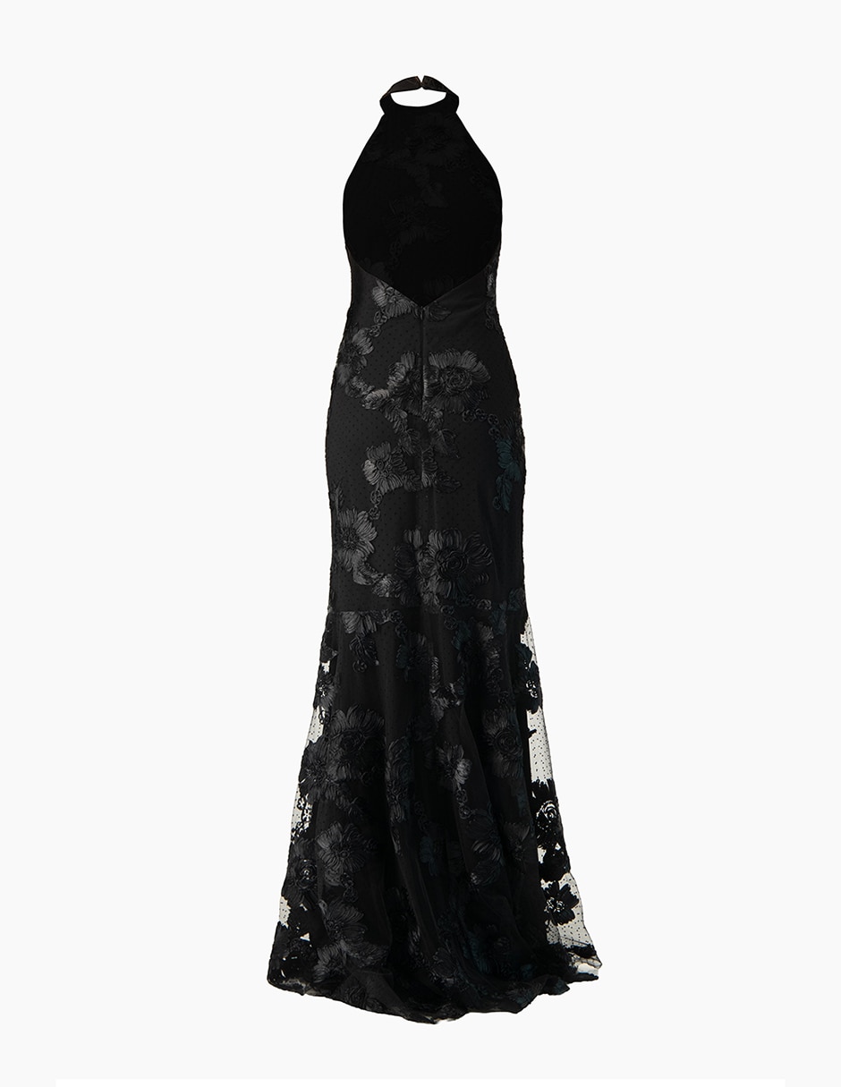 Vestido largo de fiesta Ivonne Couture esplada abierta