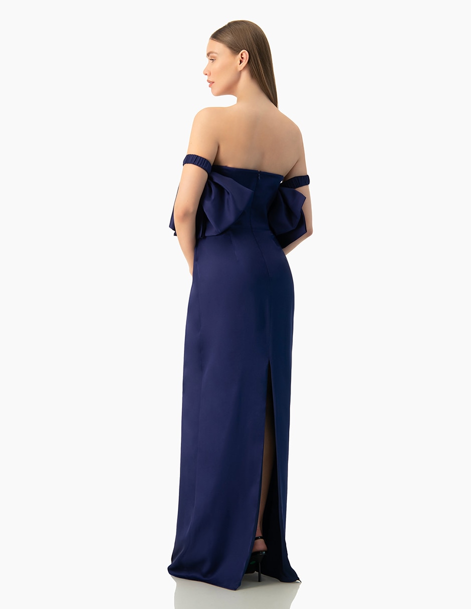 Vestido de fiesta largo Ivonne Couture escote bardot