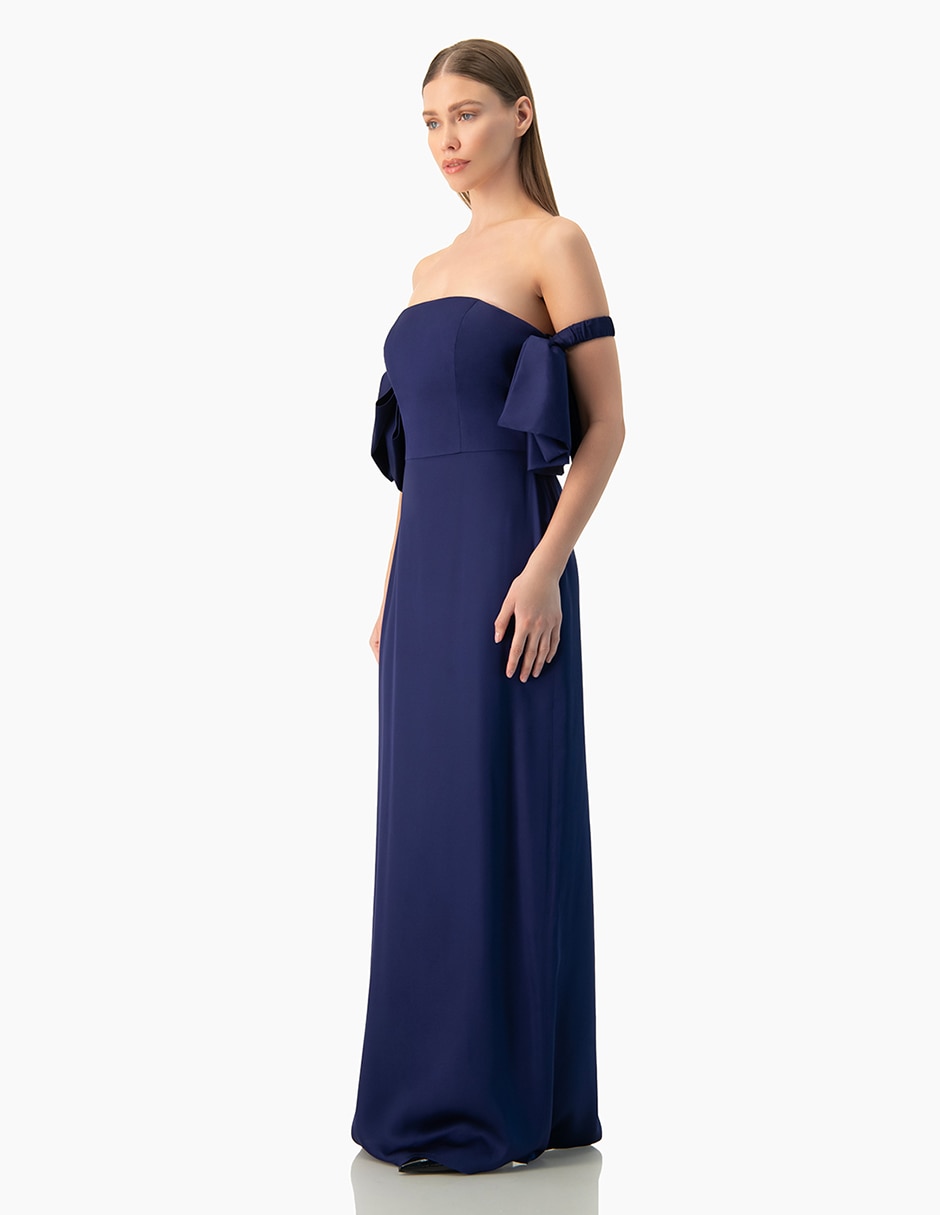 Vestido de fiesta largo Ivonne Couture escote bardot
