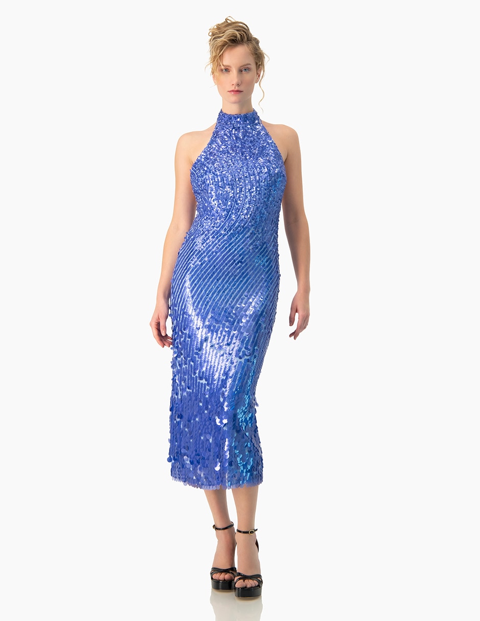 Vestido escote espalda midi fiesta shinning parade para mujer Vestido escote espalda midi fiesta shinning parade para mujer