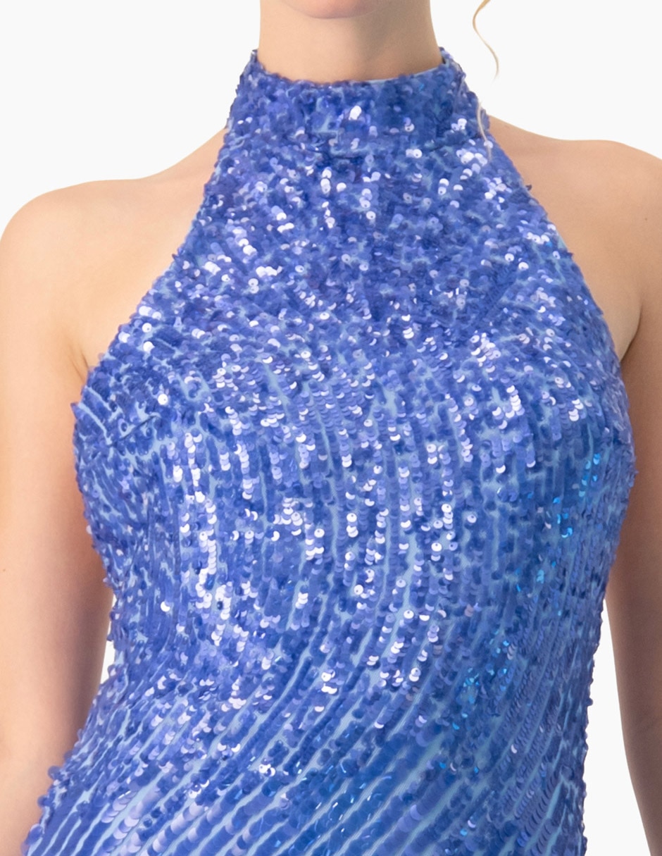 Vestido escote espalda midi fiesta ivonne couture shinning parade para mujer