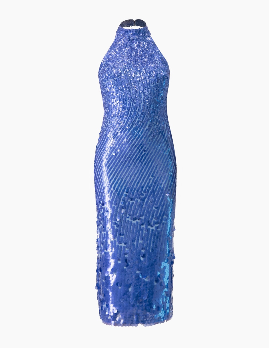 Vestido escote espalda midi fiesta ivonne couture shinning parade para mujer