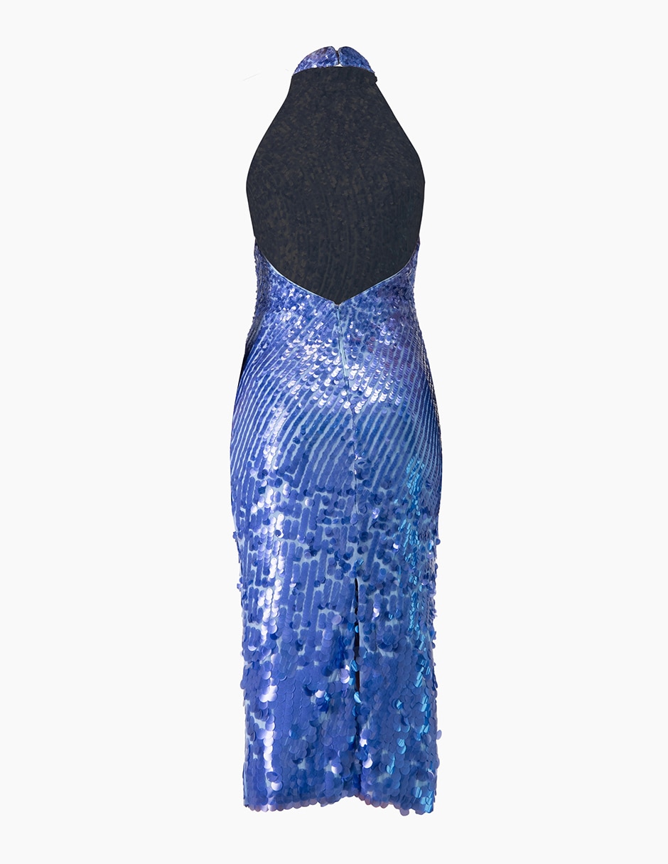 Vestido escote espalda midi fiesta ivonne couture shinning parade para mujer