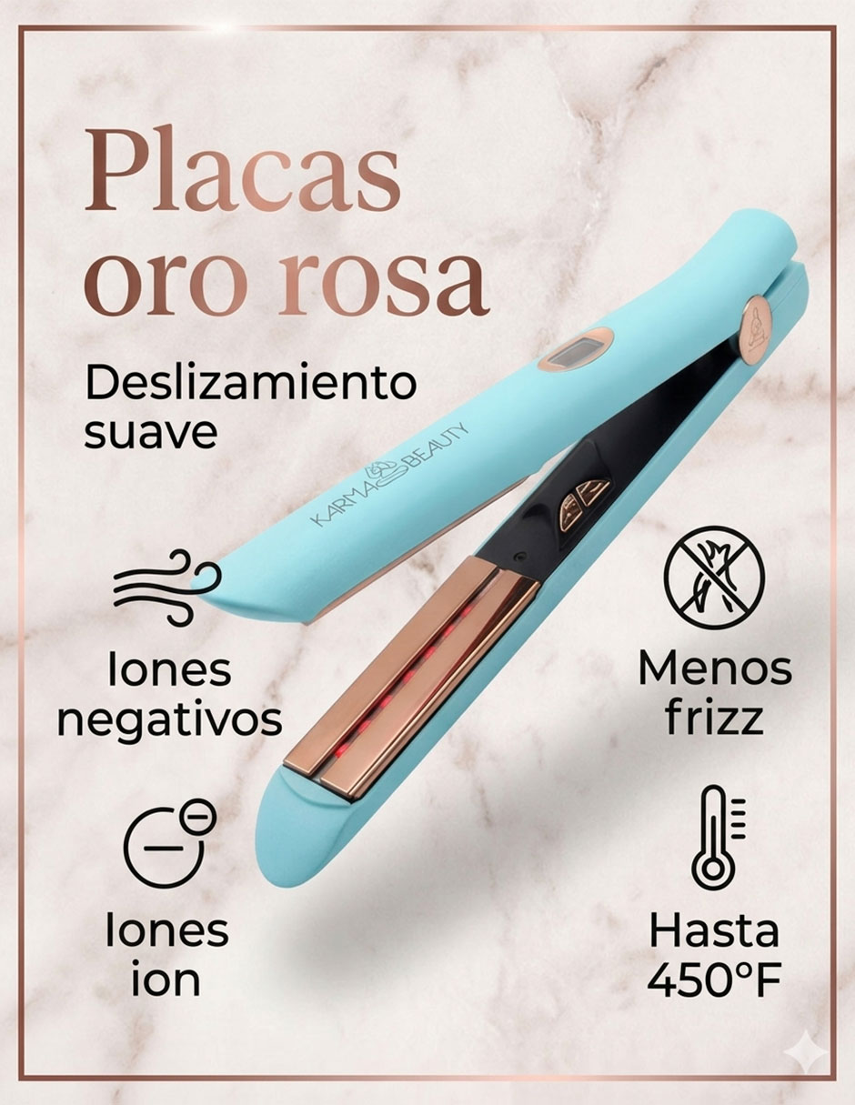 Alaciadora Karma Beauty Ultrasonic placas de titanio