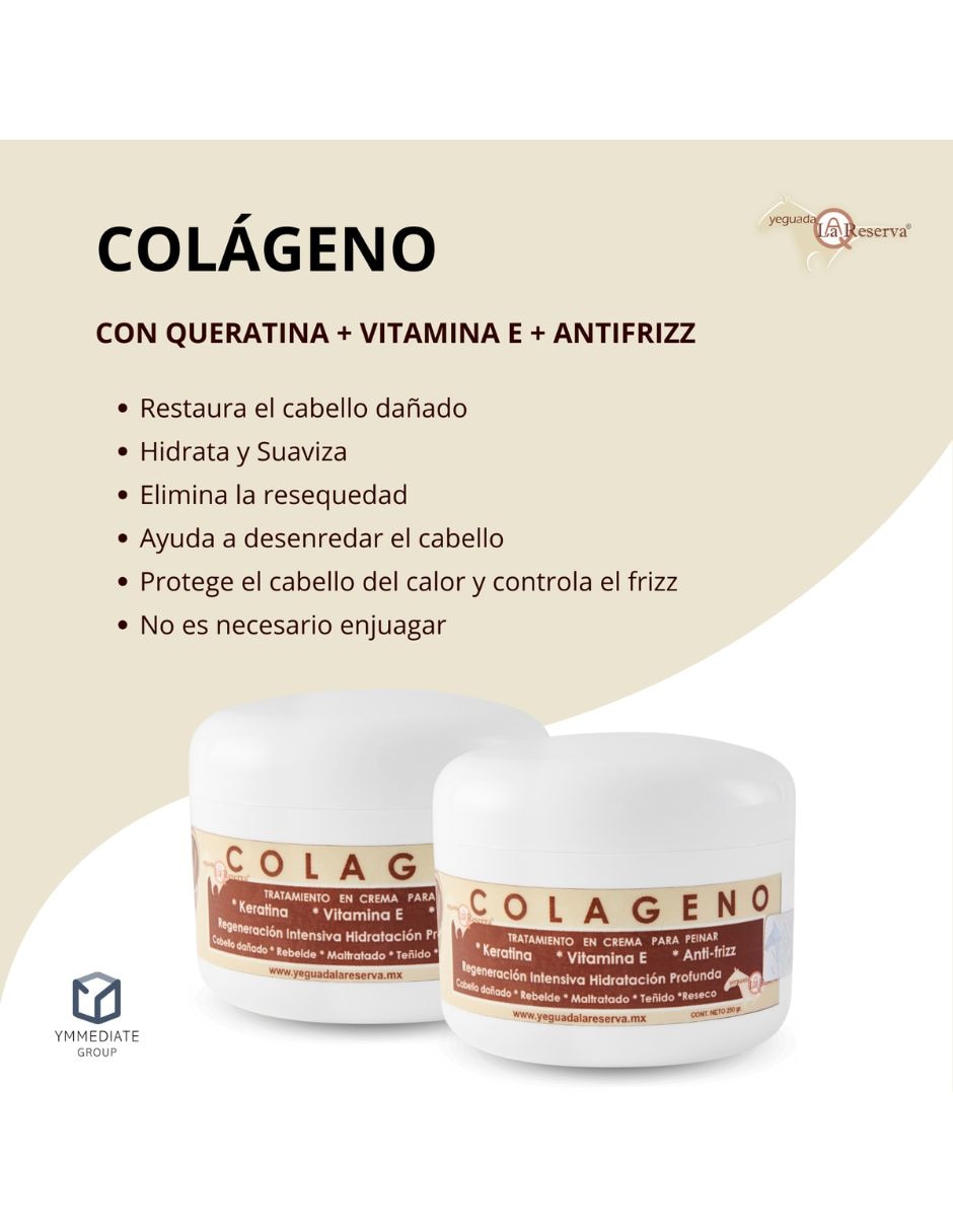 Crema para peinar todo tipo de cabello colágeno Yeguada la reserva para antifrizz