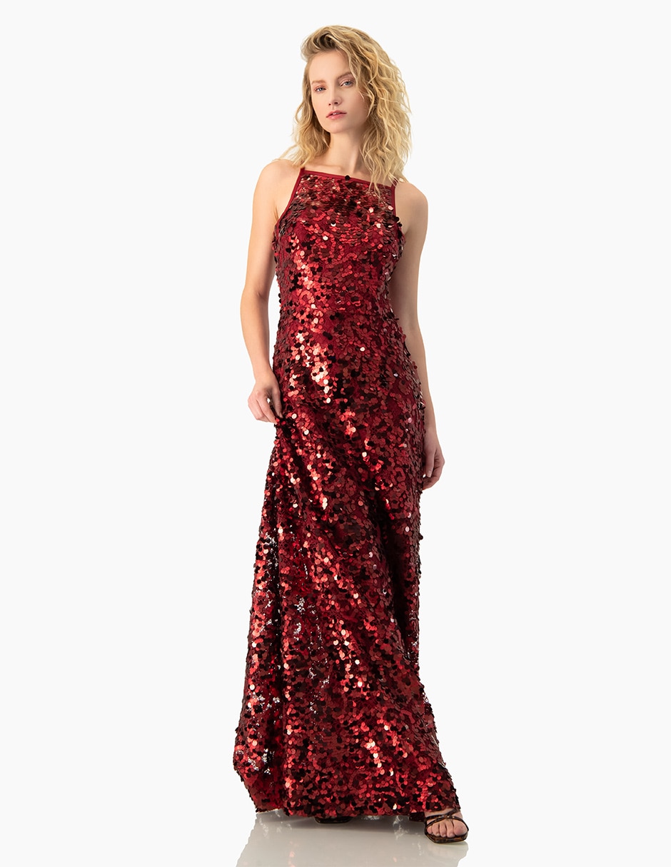 Vestido largo de fiesta Ivonne Couture escote regular