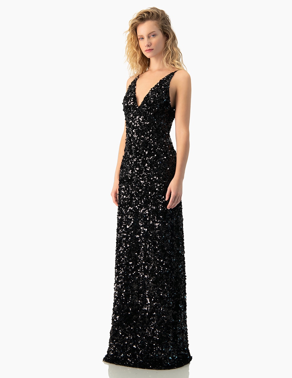 Vestido largo de fiesta Ivonne Couture escote V