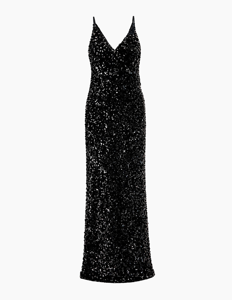 Vestido largo de fiesta Ivonne Couture escote V