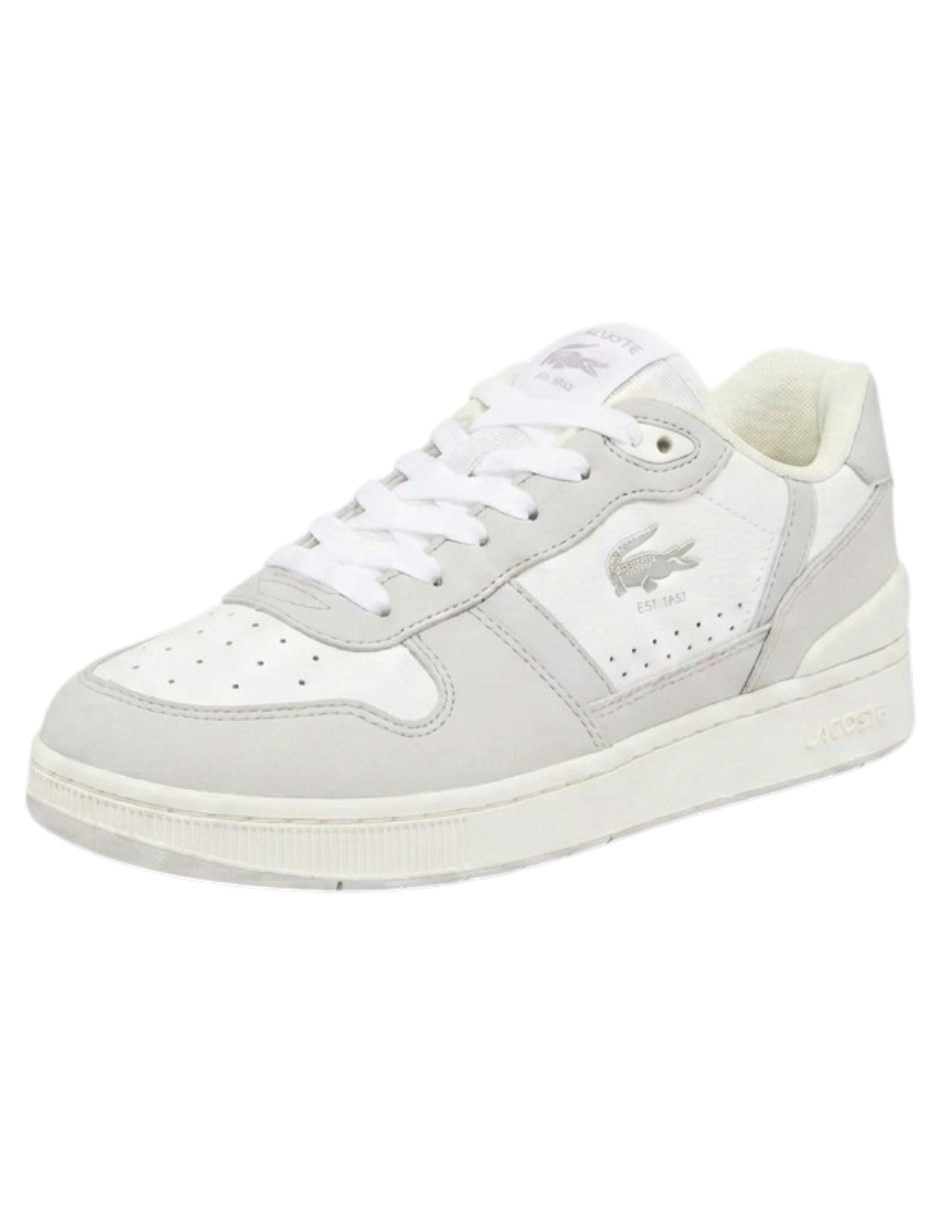 Tenis de piel lacoste t-clip para hombre