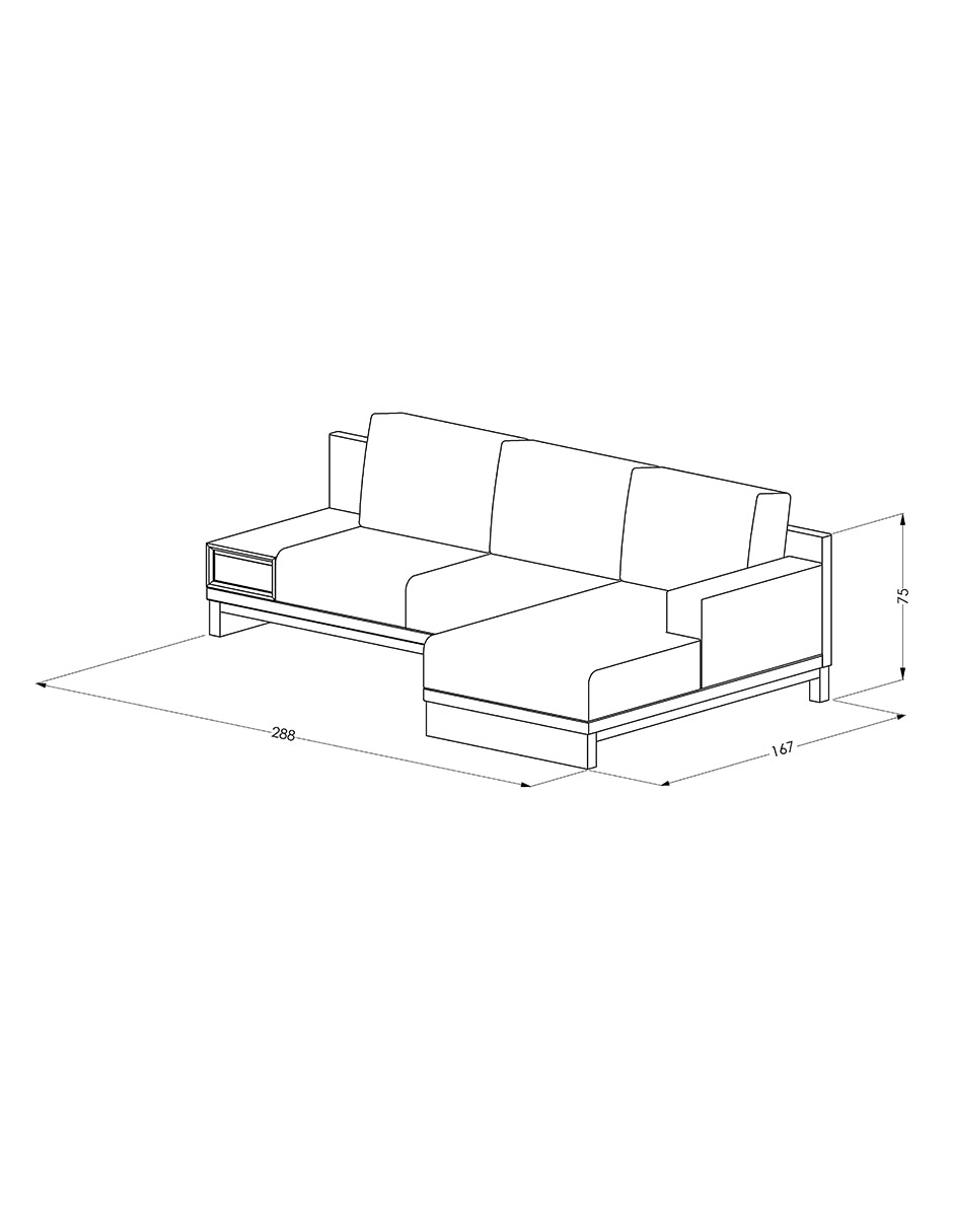 Sala modular Montana de tela 12