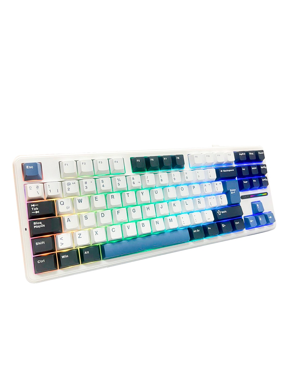 Teclado gamer Alámbrico e inalámbrico QWERT inglés con interruptor lineal F87 Pro