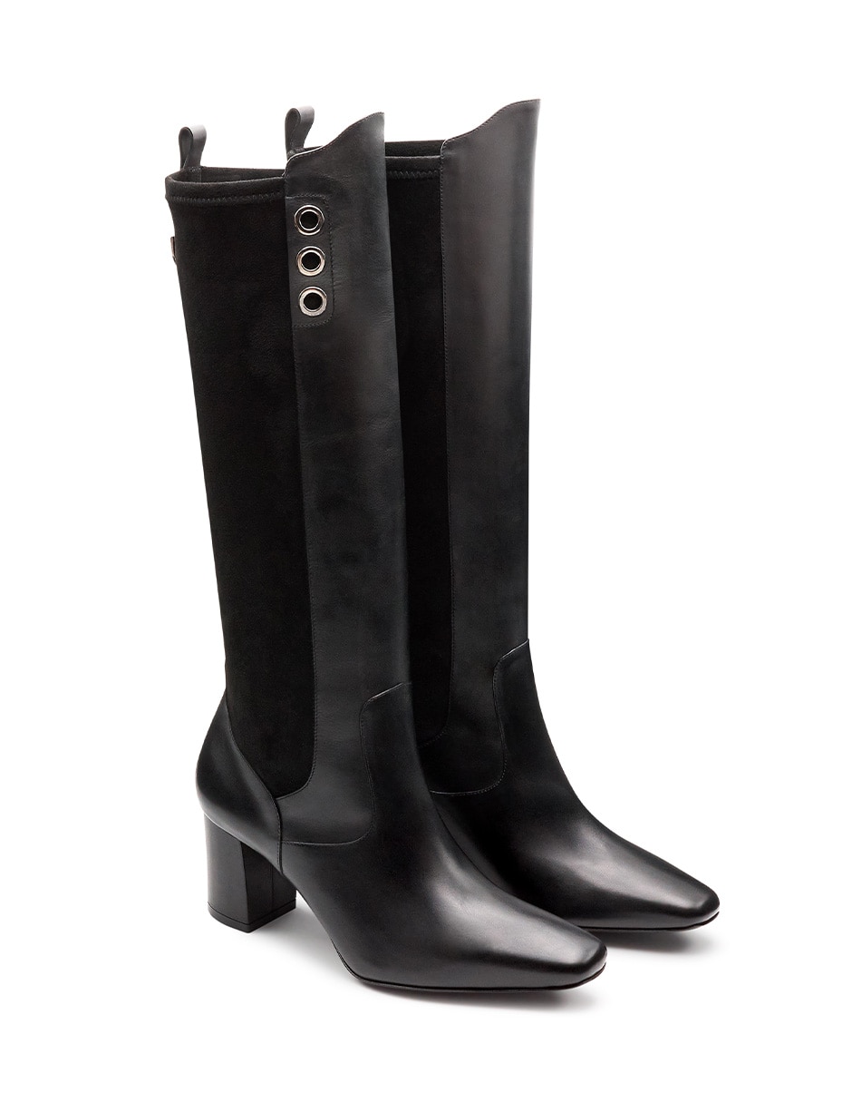 Bota abajo de la rodilla otoño invienro de piel para mujer