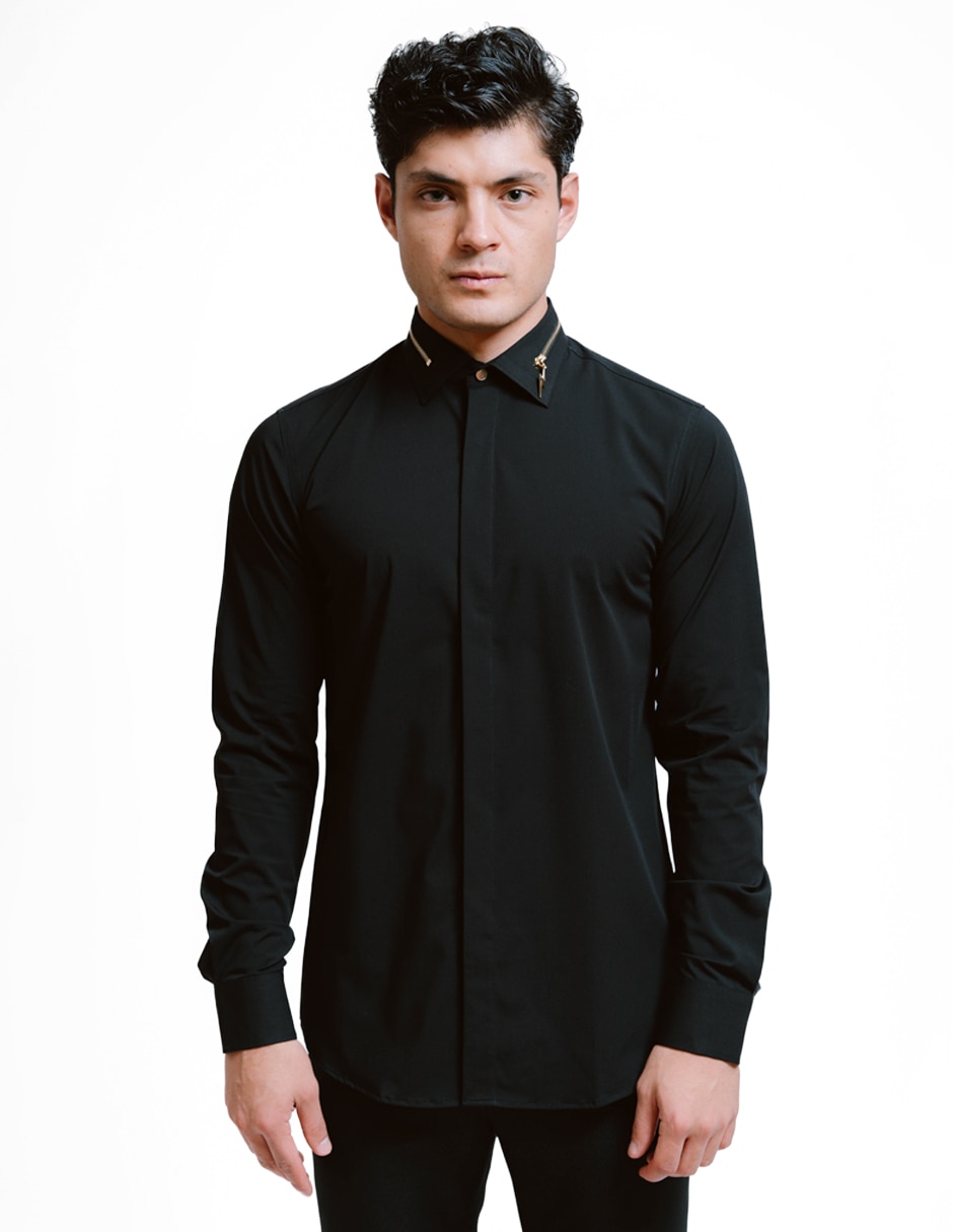 Camisa formal rcano de bambú manga larga para hombre
