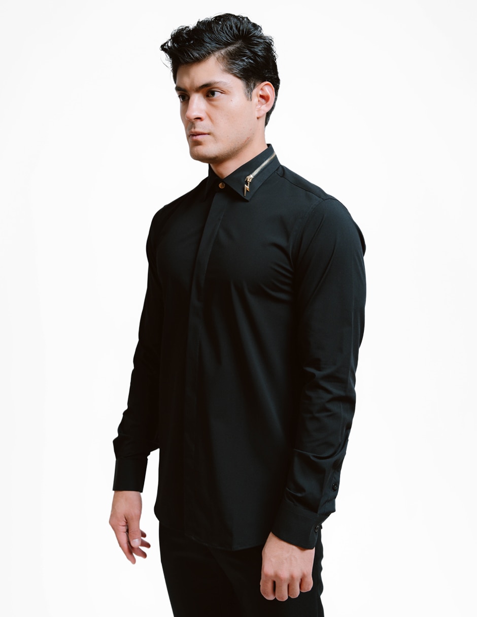 Camisa formal rcano de bambú manga larga para hombre
