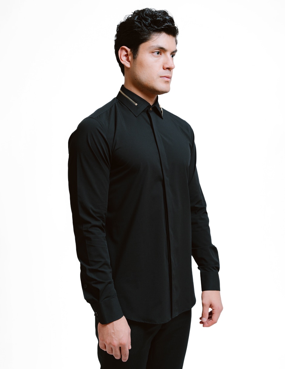 Camisa formal rcano de bambú manga larga para hombre