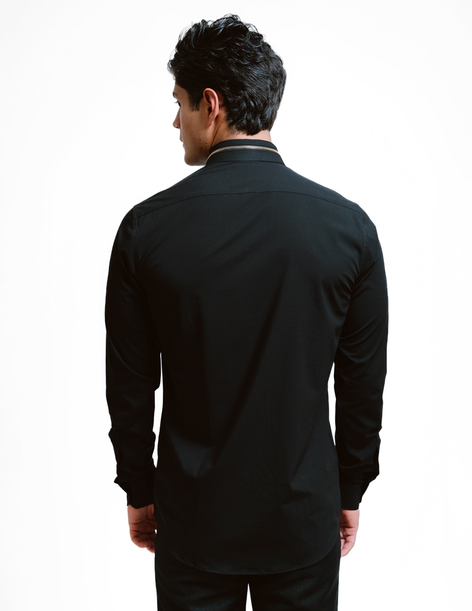 Camisa formal rcano de bambú manga larga para hombre