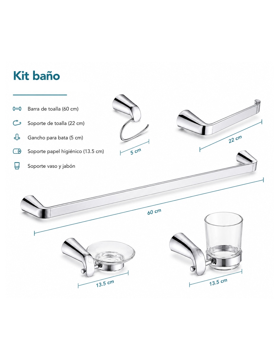 Juego de accesorios para baño 6 piezas 3