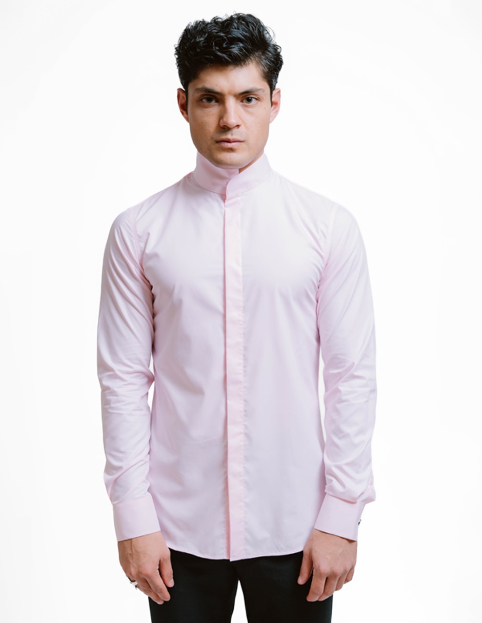 Camisa/sobrecamisa formal rcano de bambú manga larga para hombre
