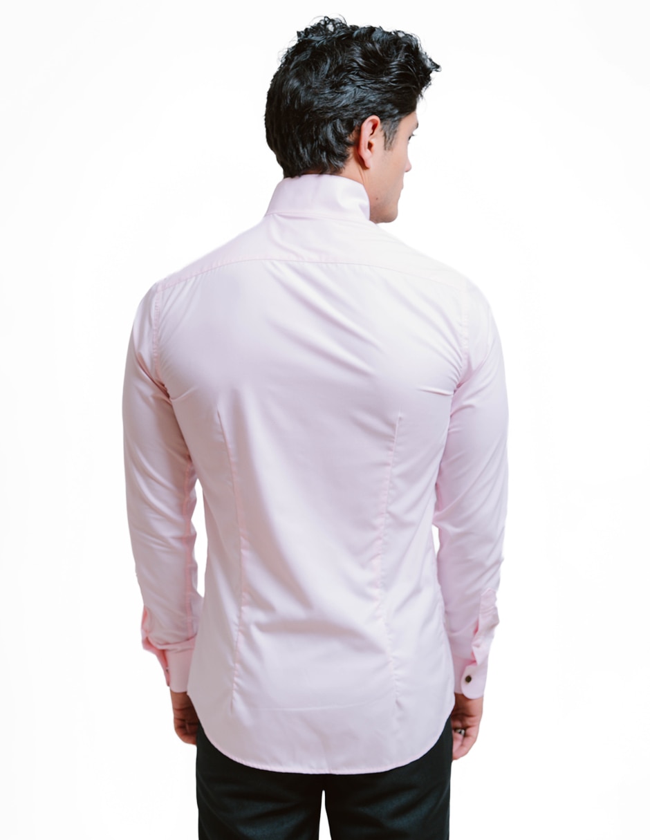Camisa/sobrecamisa formal rcano de bambú manga larga para hombre