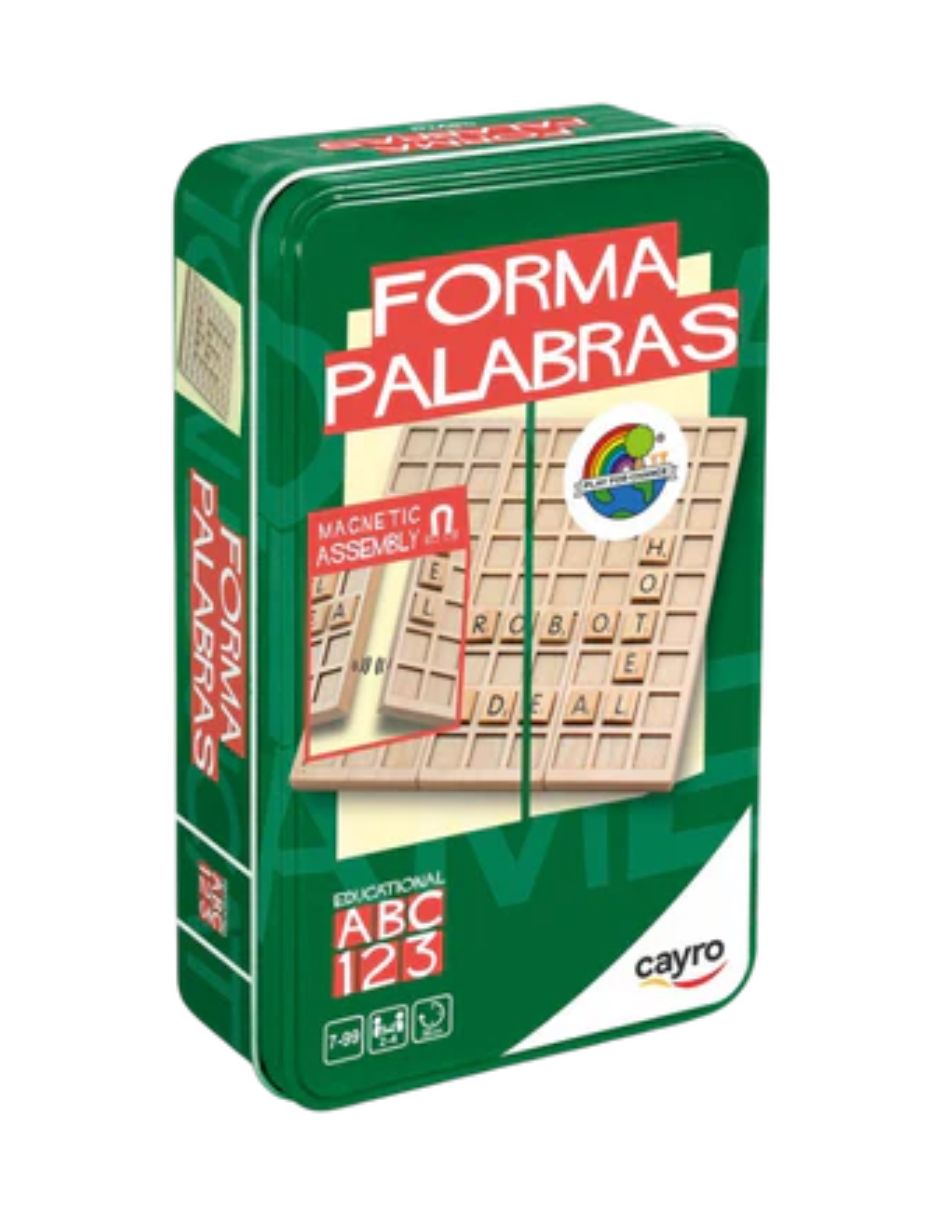 Juego mesa forma palabras en caja de metal