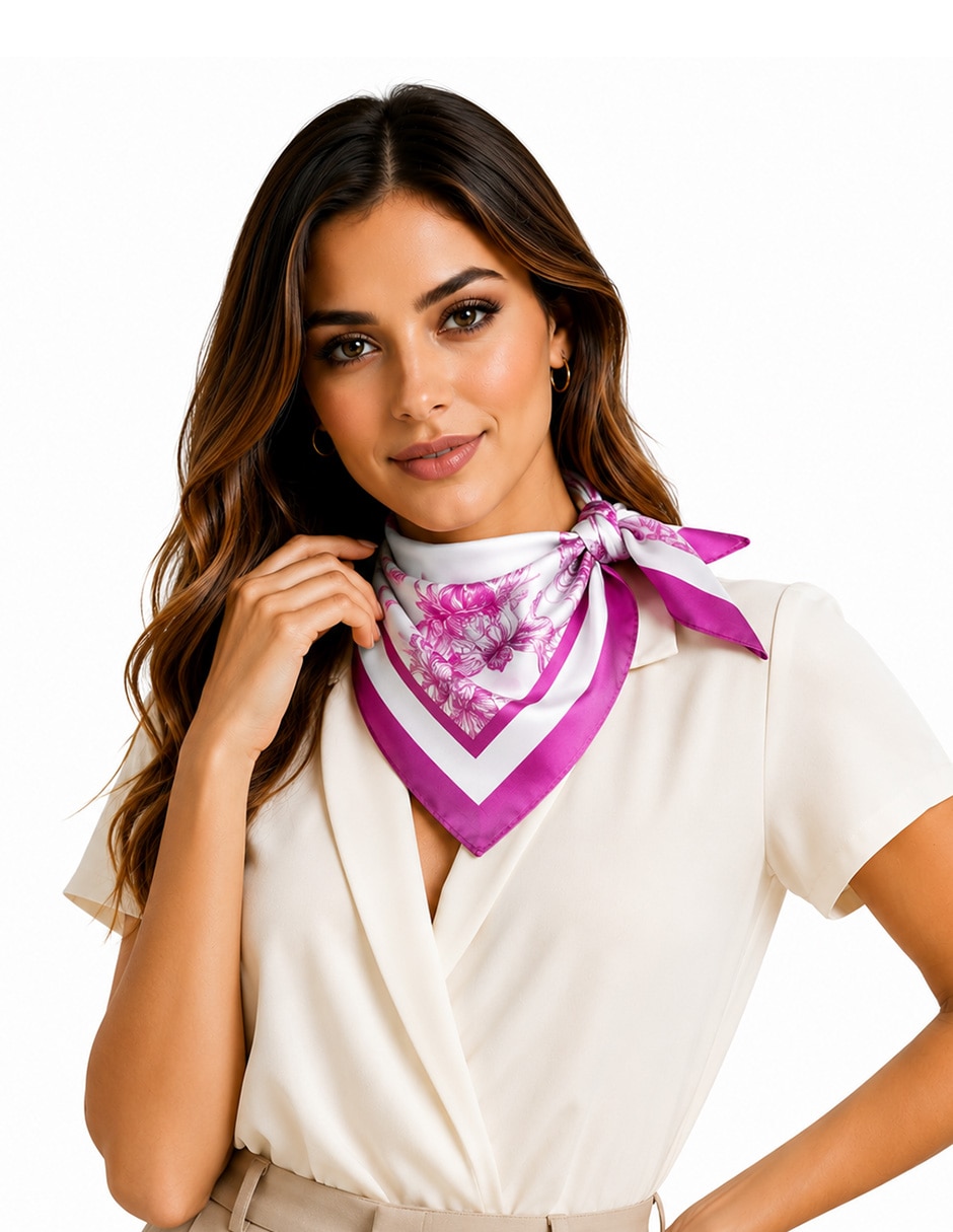 Mascada Twist Side con estampado floral para mujer