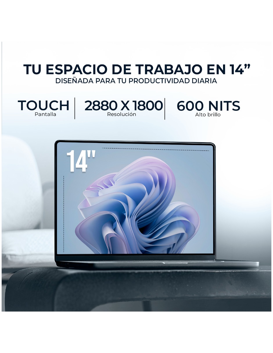 Laptop touch 90NX09J2-M00610 14 pulgadas WQXGA Intel Core Ultra 7 integradas 32 GB RAM 1 TB SSD 9