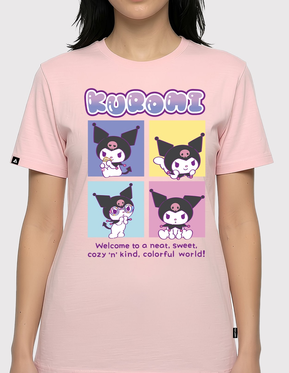 Playera manga corta Sanrio Kuromi cuello redondo para mujer