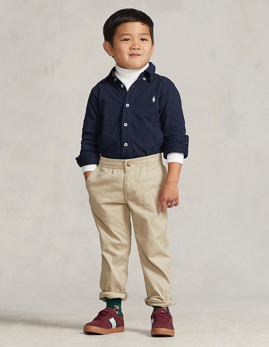 Camisa casual de algodón manga larga para niño