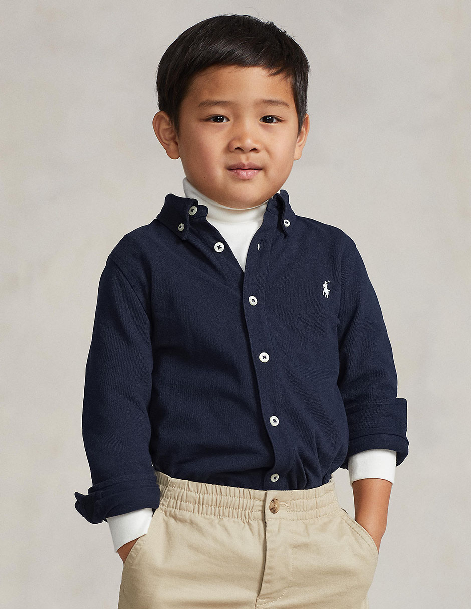 Camisa casual de algodón manga larga para niño 2