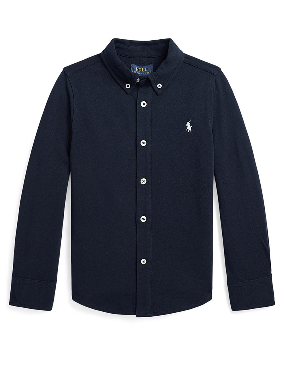 Camisa casual de algodón manga larga para niño 4