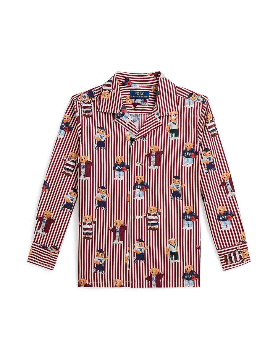 Camisa casual de algodón manga larga para niño