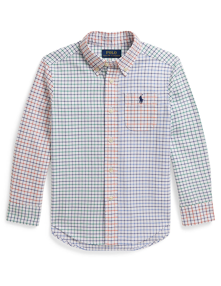 Camisa casual de algodón manga larga para niño Camisa casual de algodón manga larga para niño