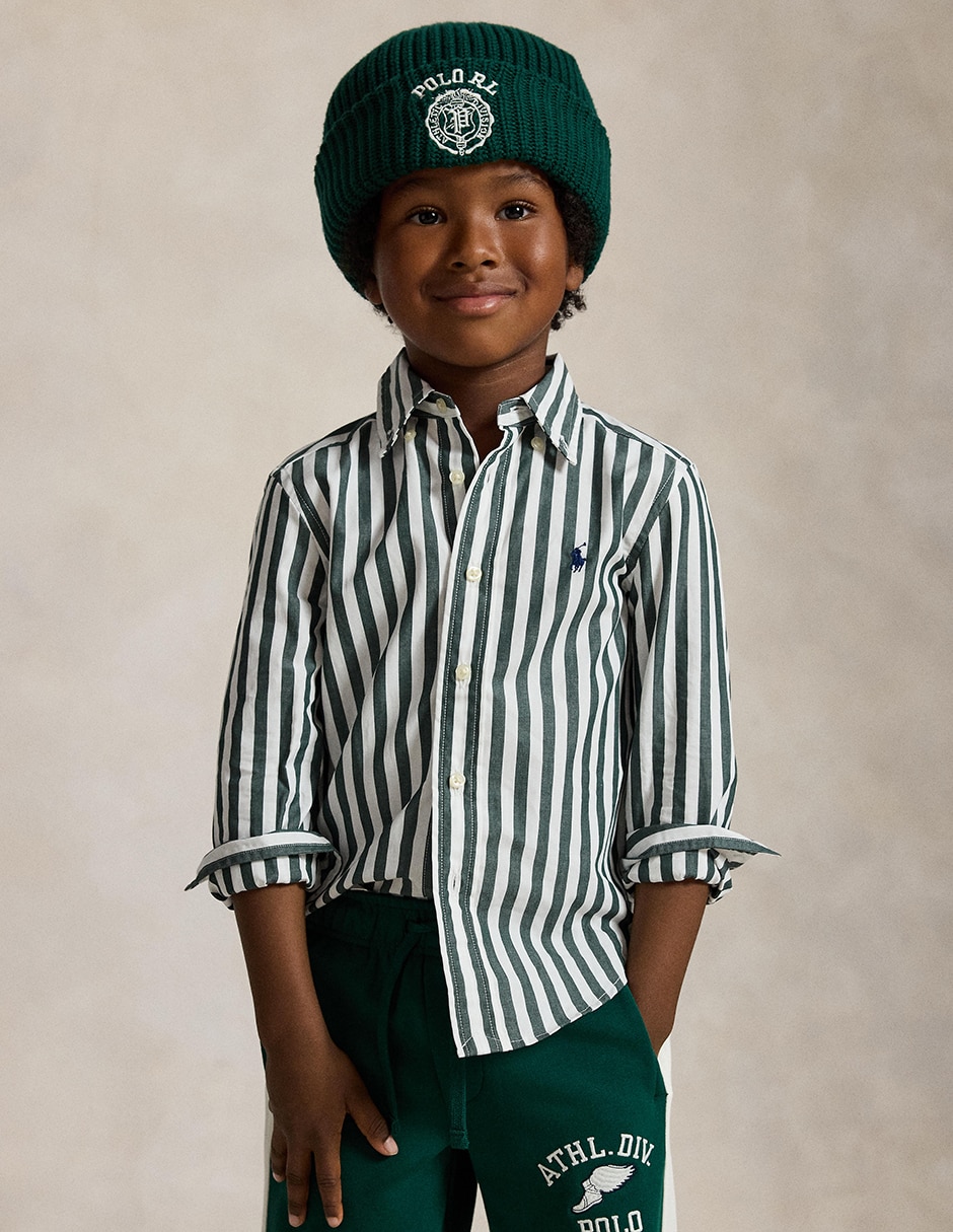 Camisa casual de algodón manga larga para niño 2