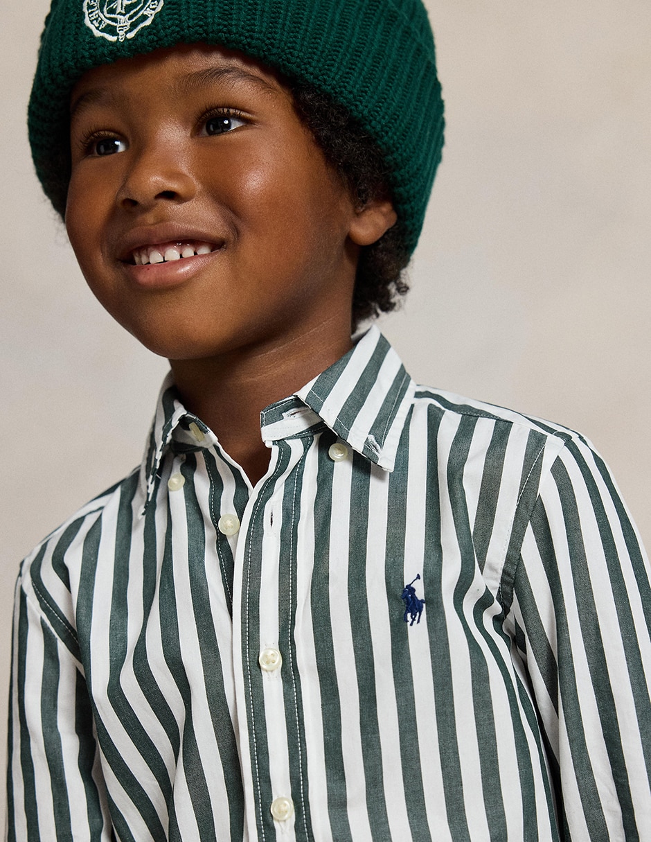 Camisa casual de algodón manga larga para niño 3
