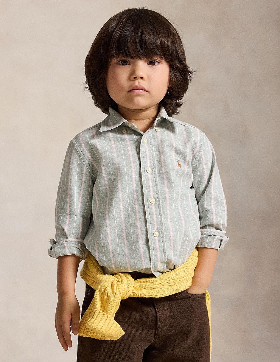 Camisa casual de algodón manga larga para niño