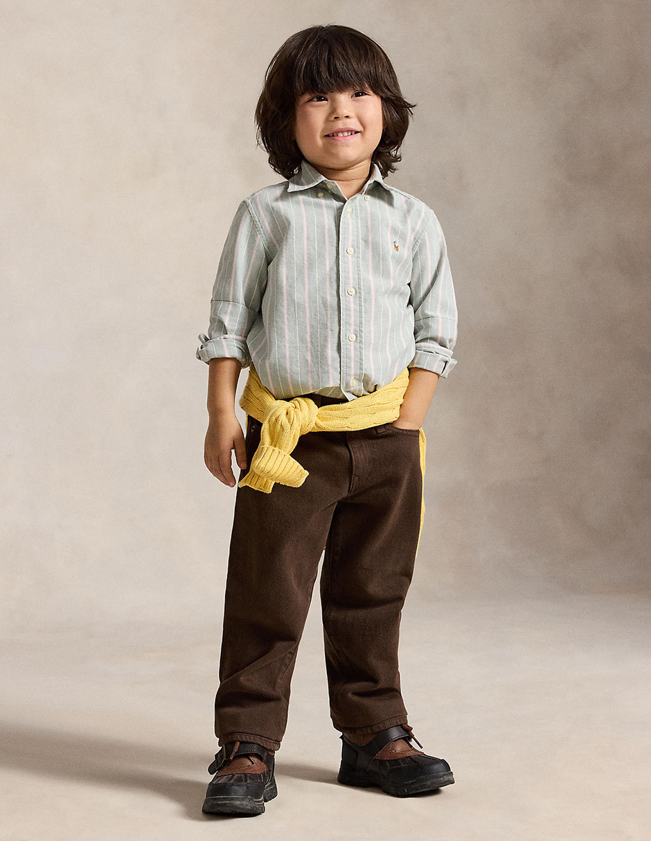 Camisa casual de algodón manga larga para niño 2
