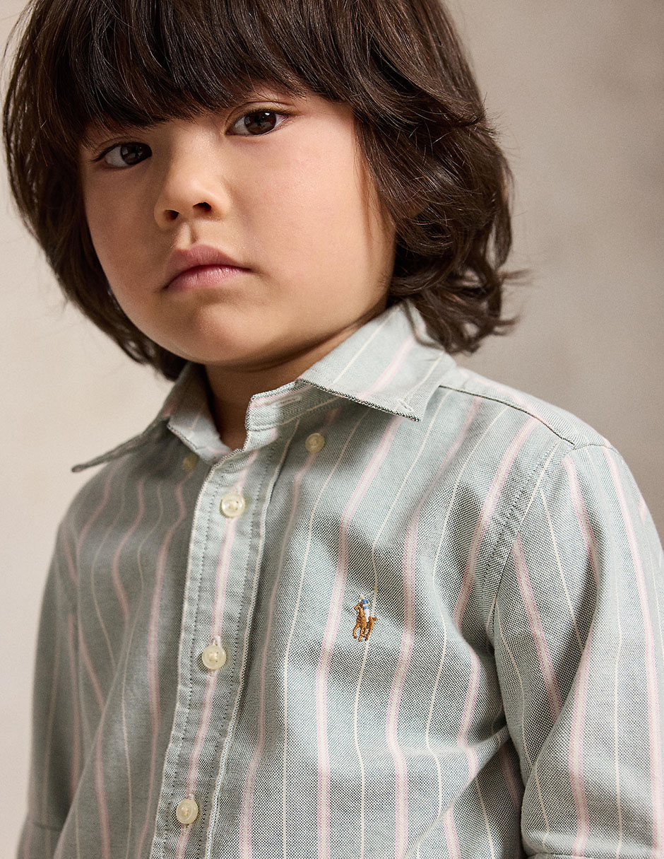Camisa casual de algodón manga larga para niño 3
