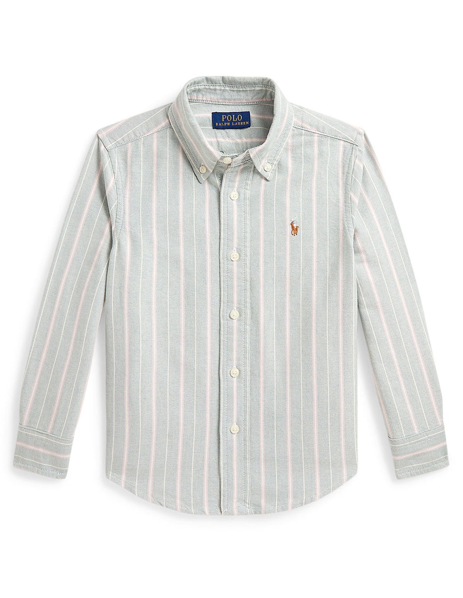 Camisa casual de algodón manga larga para niño 4