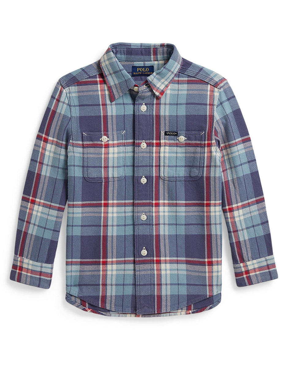 Camisa casual de algodón manga larga para niño Camisa casual de algodón manga larga para niño