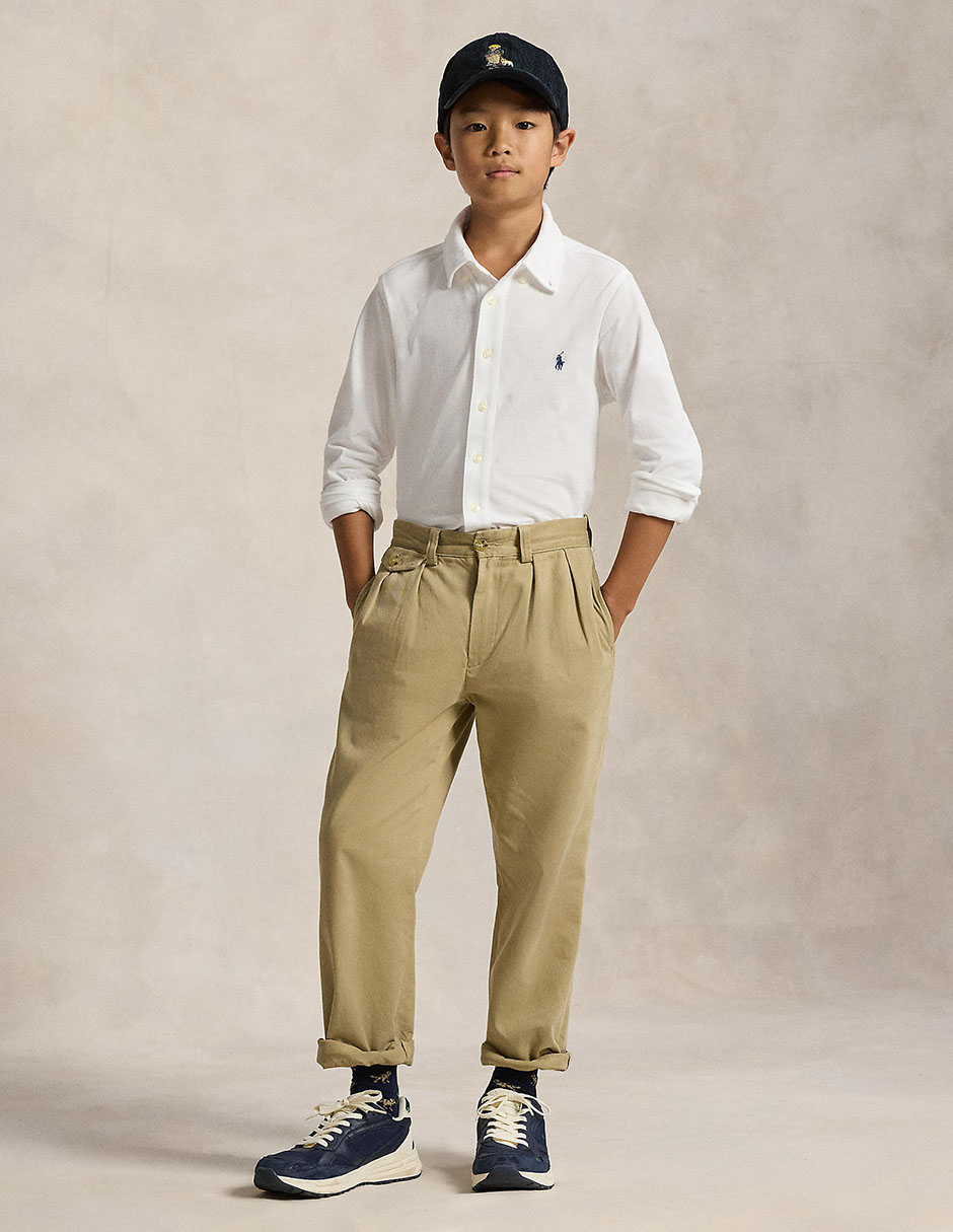 Camisa casual de algodón manga larga para niño