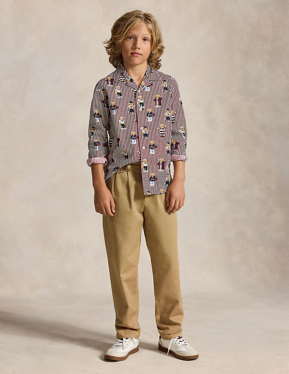 Camisa casual de algodón manga larga para niño Camisa casual de algodón manga larga para niño