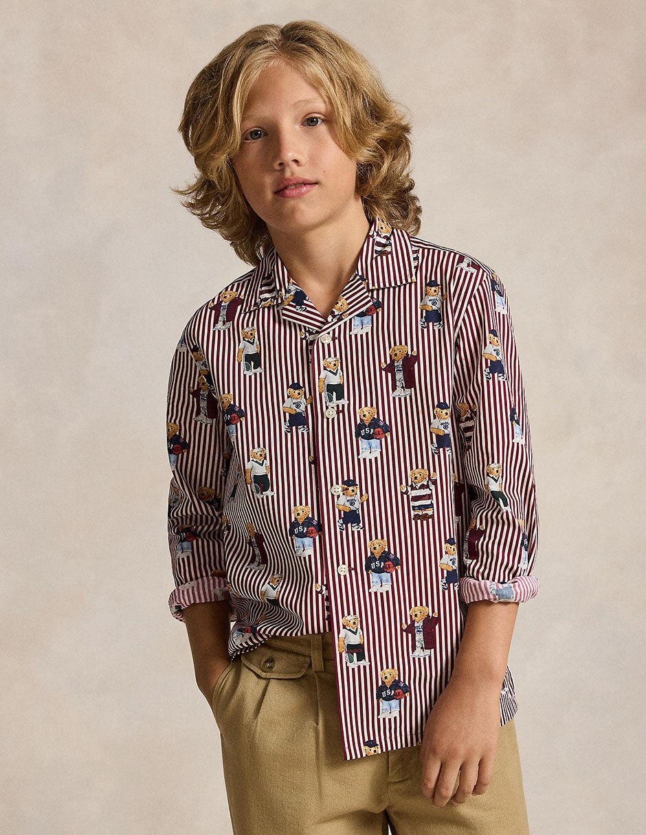 Camisa casual de algodón manga larga para niño 2