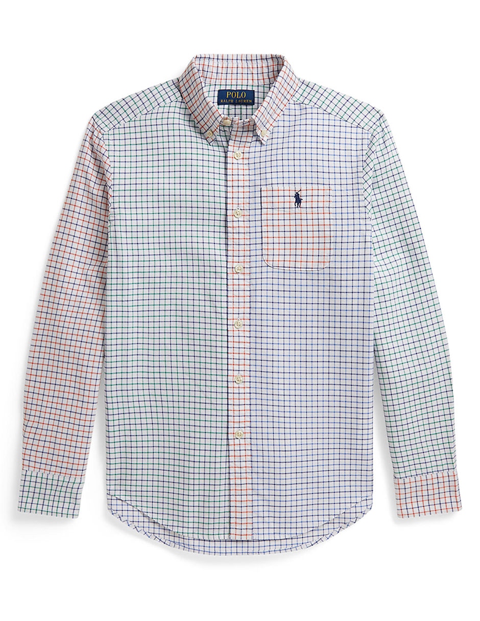 Camisa casual de algodón manga larga para niño