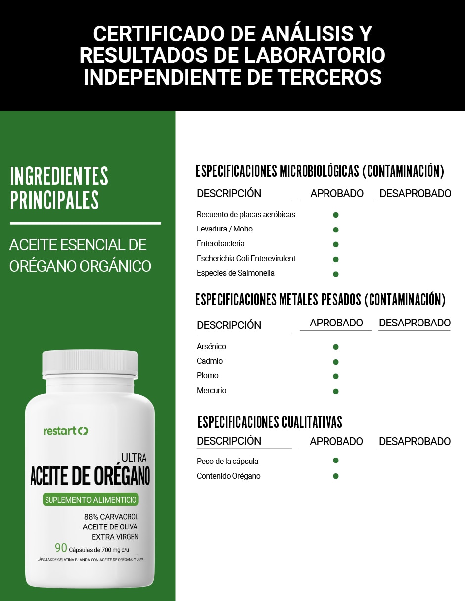 Aceite de Oregano Orgánico Restart