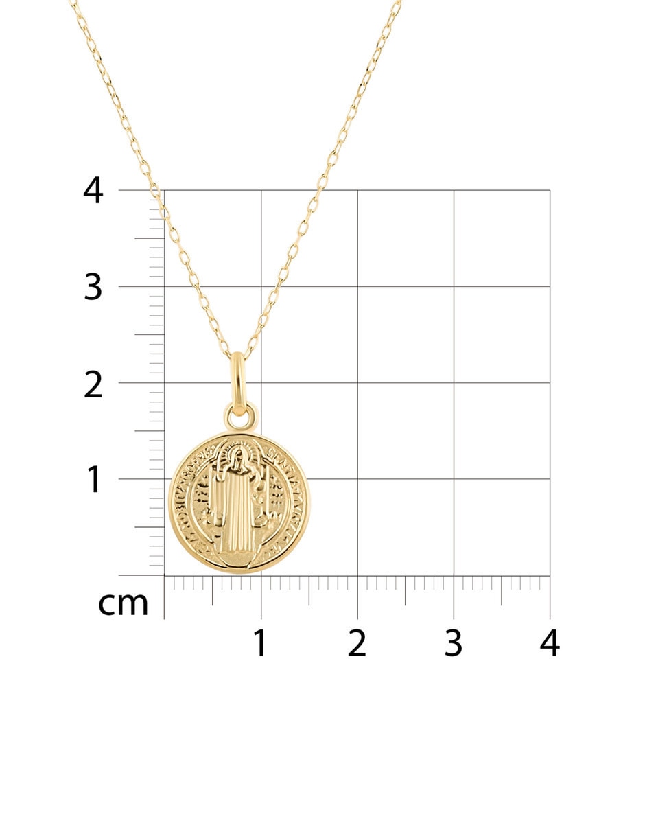 Medalla de personaje joyerías bizzarro sin colección san benito de oro amarillo 14 k
