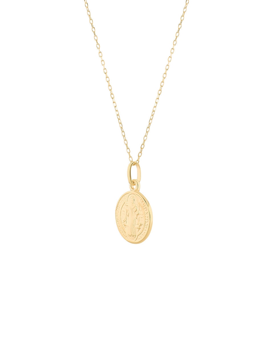 Medalla de personaje joyerías bizzarro sin colección san benito de oro amarillo 14 k