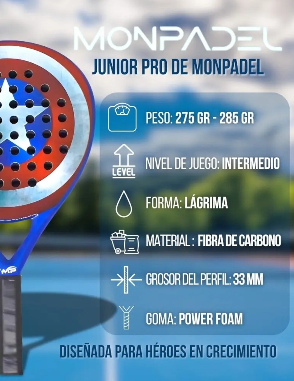Pala de pádel monpadel niños