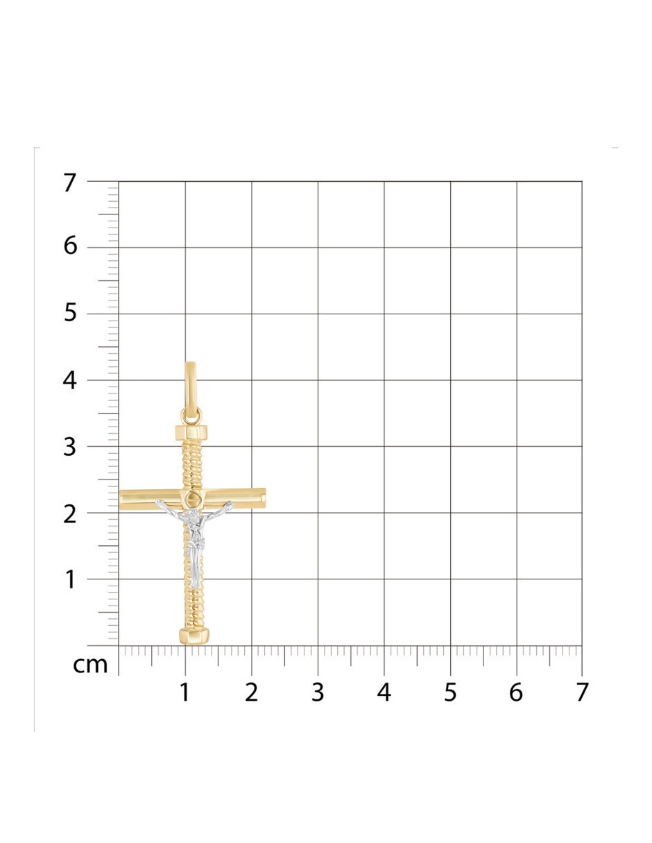 Dije de crucifijo joyerías bizzarro sin colección de oro amarillo 14 k