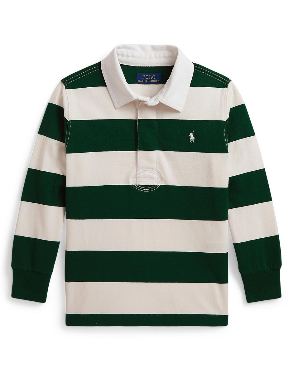 Playera tipo polo de algodón para niño
