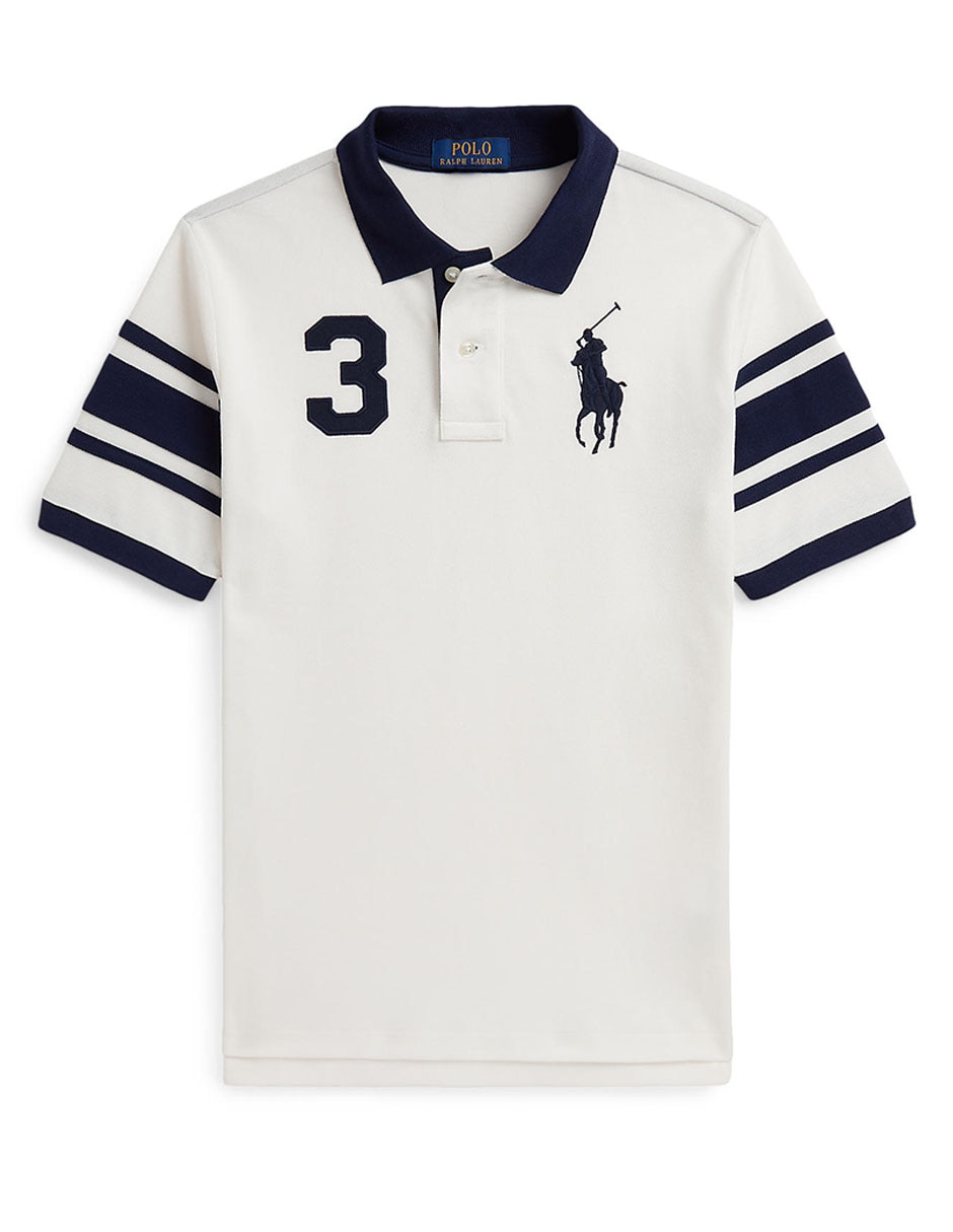 Playera tipo polo de algodón para niño